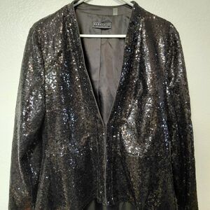 bagatelle Black Sequin Open Blazer